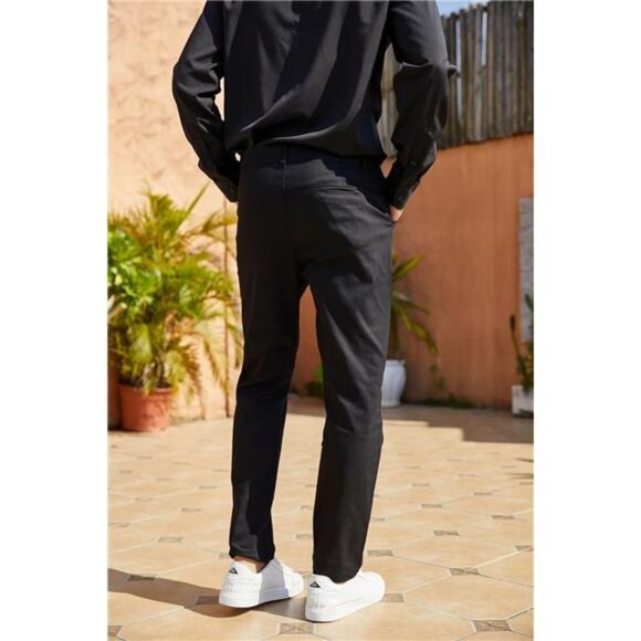 Men's Slim Fit Dress‎ Pants - Casual Business, Skinny Stretch, Golf Pants, Black - Picture 5 of 6